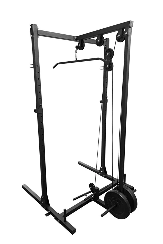 Lat & Row Eklentili Squat Rack Cable Crossover Fly Çalışma İstasyonu
